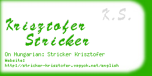 krisztofer stricker business card